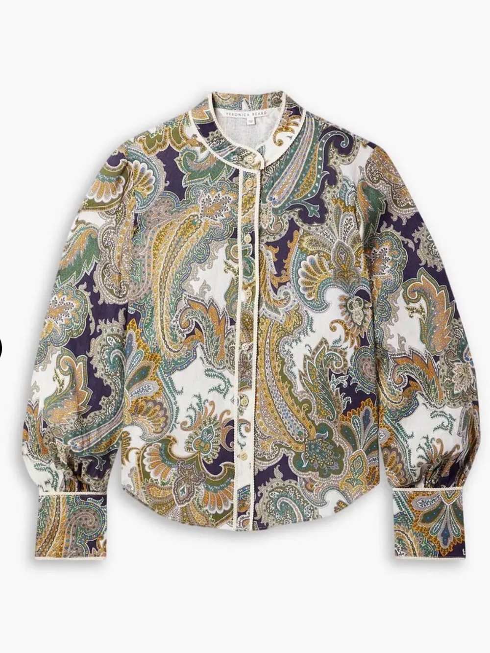 Veronica Beard Thorp Ropetrimmed Paisleyprint Linen